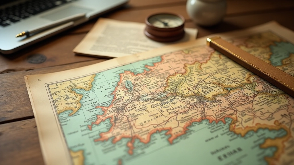 Vana Eesti kaart ja kompass, mis näitab meie turismi teekonda